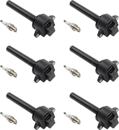 ya 9 10.24 6PCS For 2000-2002 for Isuzu Trooper 3.5L V6 Ignition Coil & Spark Plug UF252