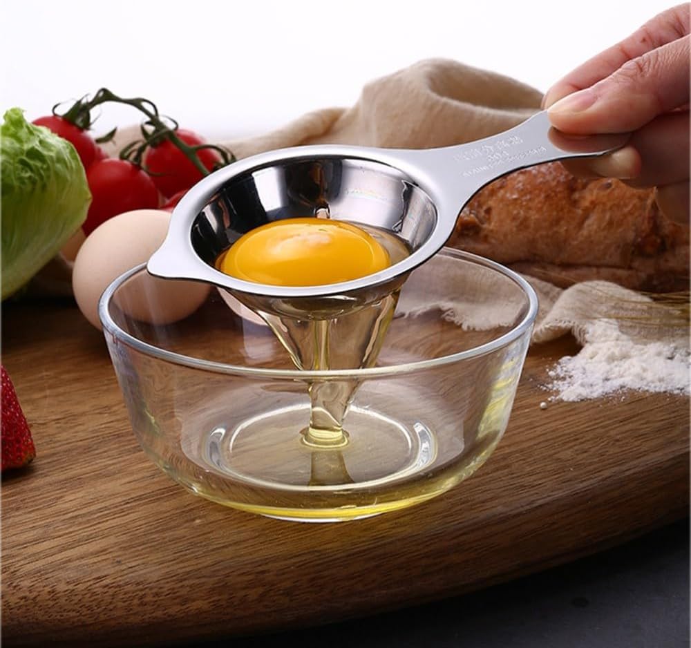 ya 14 9.20 baidi 2 Pcs Egg White Separator Stainless Steel Yolk Divider Separation Extractor-1