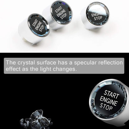 ya 8 8.24 baidi Silver Crystal Engine Start Stop Ignition Button Decor Cover for BMW X3 X4 X5 X6