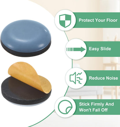 ya 26 10.21 baidi 20-Pack Furniture Sliders, 3/4 Diameter PTFE Self-Adhesive Glides [Grey]