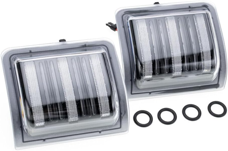 ya 4 8.10 2xDynamic Amber LED Clear Lens Side Mirror Lights for 08-16 for Ford F-250 Super Duty 