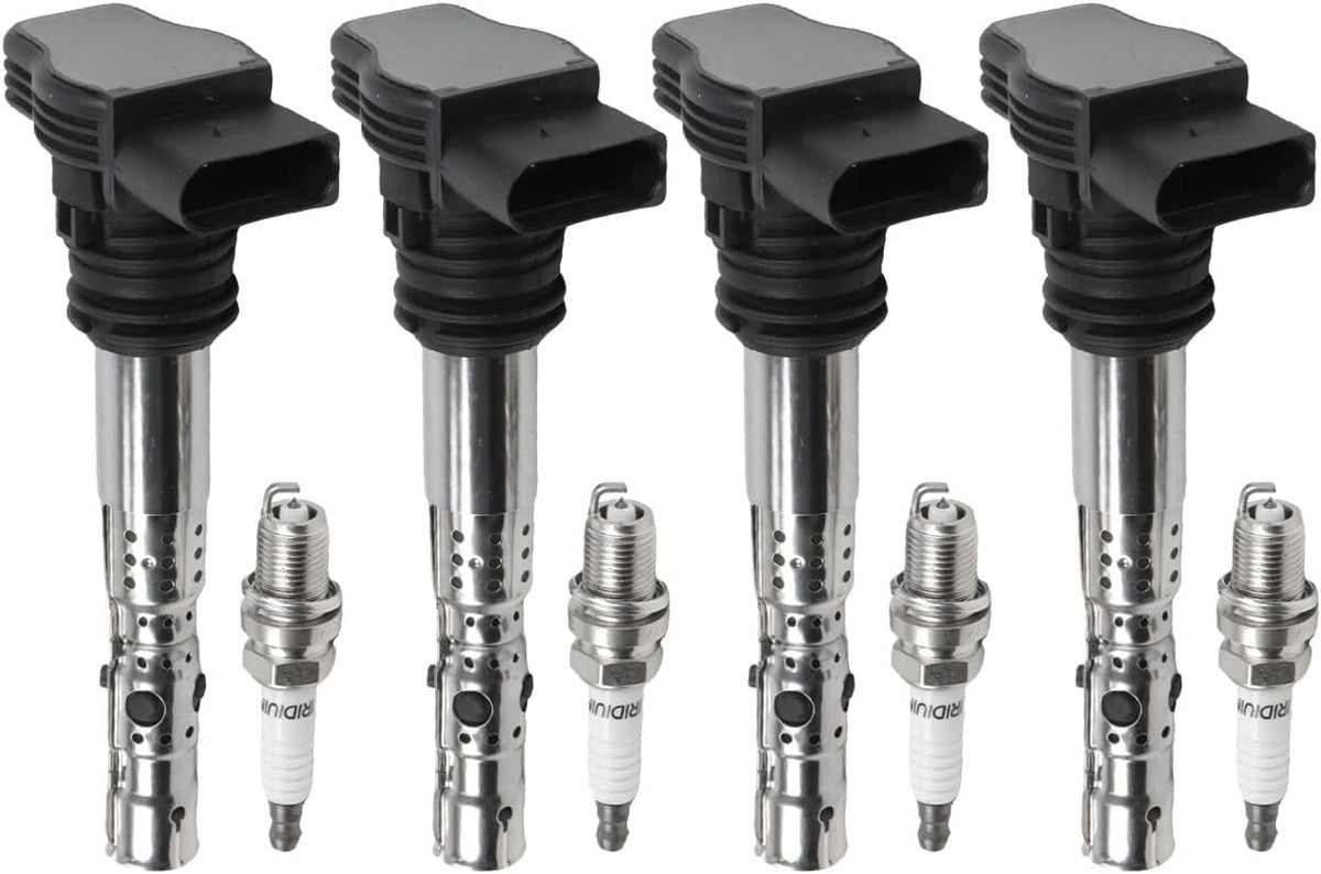 ya 9 10.24 Ignition Coils & Spark Plugs for VW Beetle for Golf for Passat for Audi A4 TT UF411 6458
