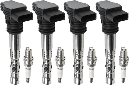 ya 9 10.24 Ignition Coils & Spark Plugs for VW Beetle for Golf for Passat for Audi A4 TT UF411 6458