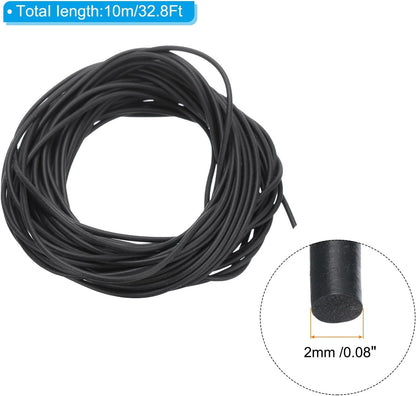 ya 26 10.21 baidi Silicone Foam Seal Strip, 32.8Ft 0.08Dia High Density Weather Stripping, Black