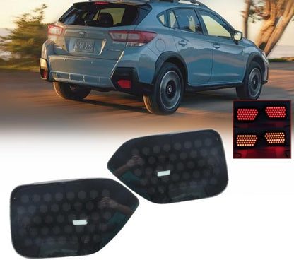 ya 4 8.14 for Subaru Crosstrek XV 18-23 Left + Right Smoked LED Rear Bumper Light DRL Light 