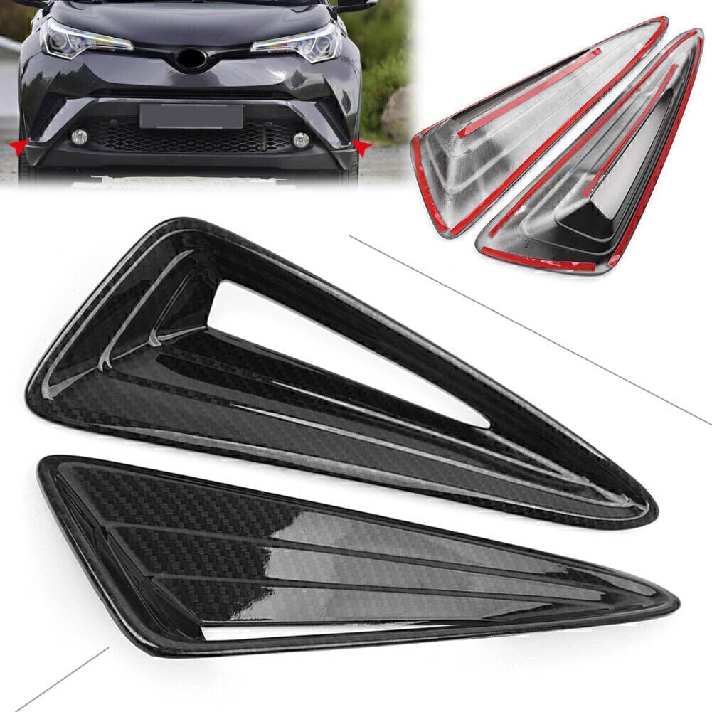 ya 4 8.14 2x Fit for Toyota C-HR 2016-2018 2017 Carbon Fiber Style Front Fog Lamp Cover Trim