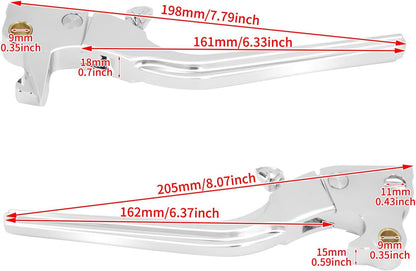 ya 11 9.14 baidiChrome Brake Clutch Levers Fit for Harley Sportster Iron 883 1200 XL 48 72 04-13