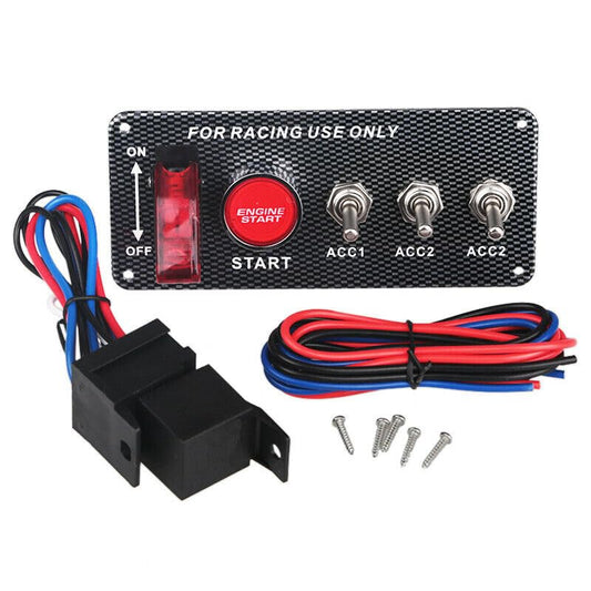 ya 4 8.8 Multifunction Carbon Fiber Engine Start Push Button Toggle Panel Ignition Button