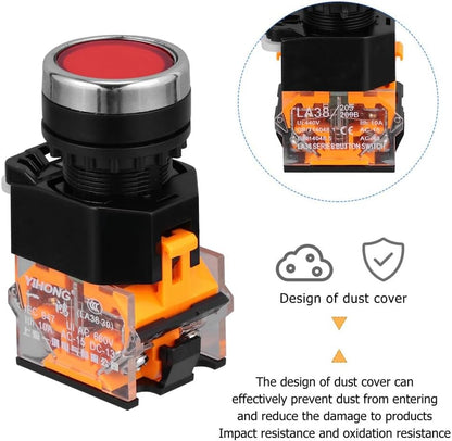 ya 13 9.15 baidi 3 Pcs Momentary Push Button Switch, Pushbutton, Panel Cutout Self-reset or off