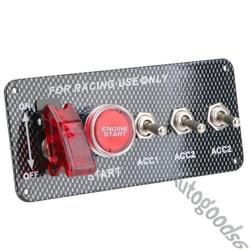 ya 8 8.24 baidi Carbon Ignition Switch Panel Engine Start Push Button LED 12V Toggle Racing Car