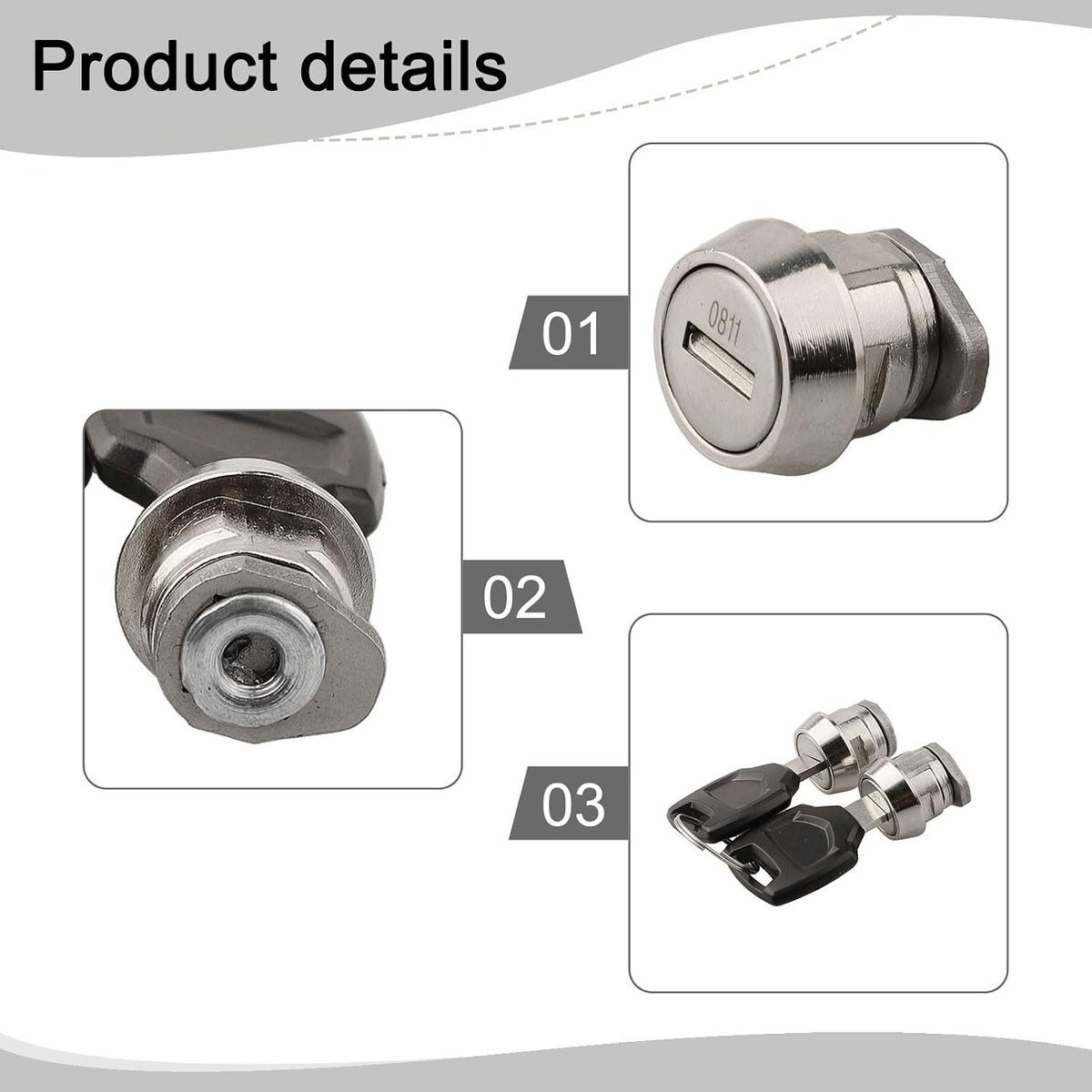 ya 26 10.21 baidi Tough Metal Construction Motorcycle Locking Accessory with Two Keys Available