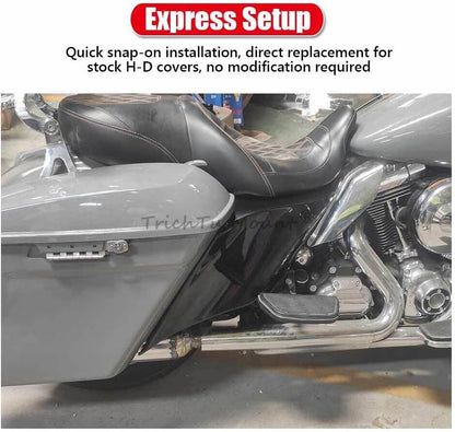 ya 23 10.7 baidi Gloss Black Stretched Extended Side Cover Panel Fit for Harley Touring 2014-2023