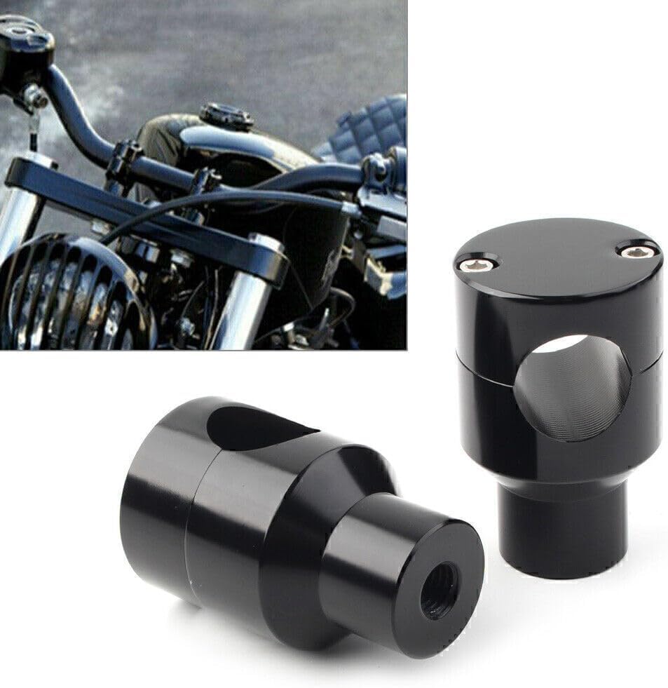 ya 6 8.14 1 Motorcycle Handlebar Bar Mount Adapter Risers Clamp Fit Harley for Honda Black
