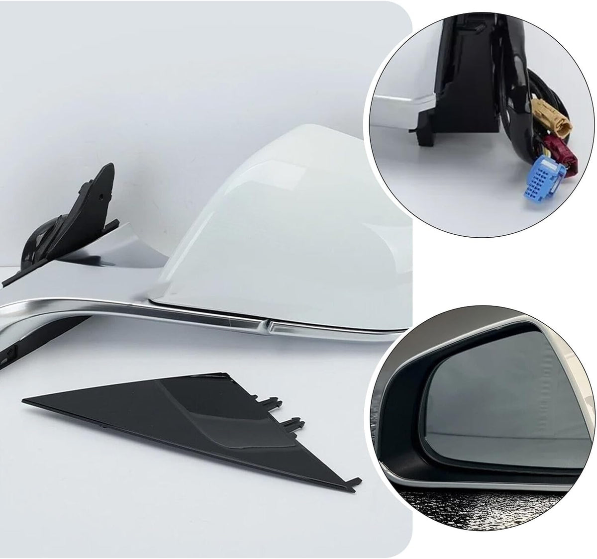 ya 11 9.14 baidiWhite Left Driver Mirror for Tesla Model 3 2017 2018 2019 2020 Heated Power Fold