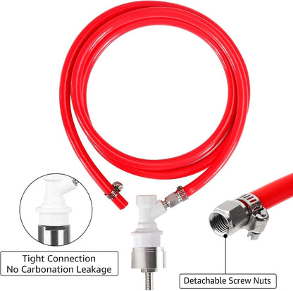 ya 14 9.20 baidi 5.5ft 5/16mm Gas Hose with Soda Bottle, Stainless Steel, Home Brewing --1