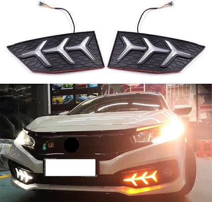 ya 3 8.24 baidi DRL LED Daytime Running Light with Turn Signal Light for Honda Civic 2019-21