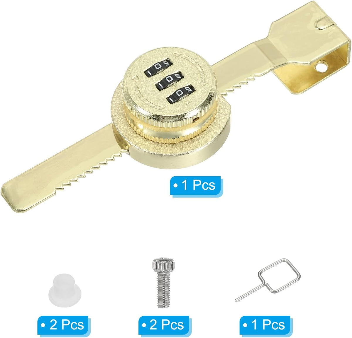 ya 26 10.21 baidi Keyless Cabinet Lock, Zinc Alloy 3 it Password Combination Lock, (Gold)-2