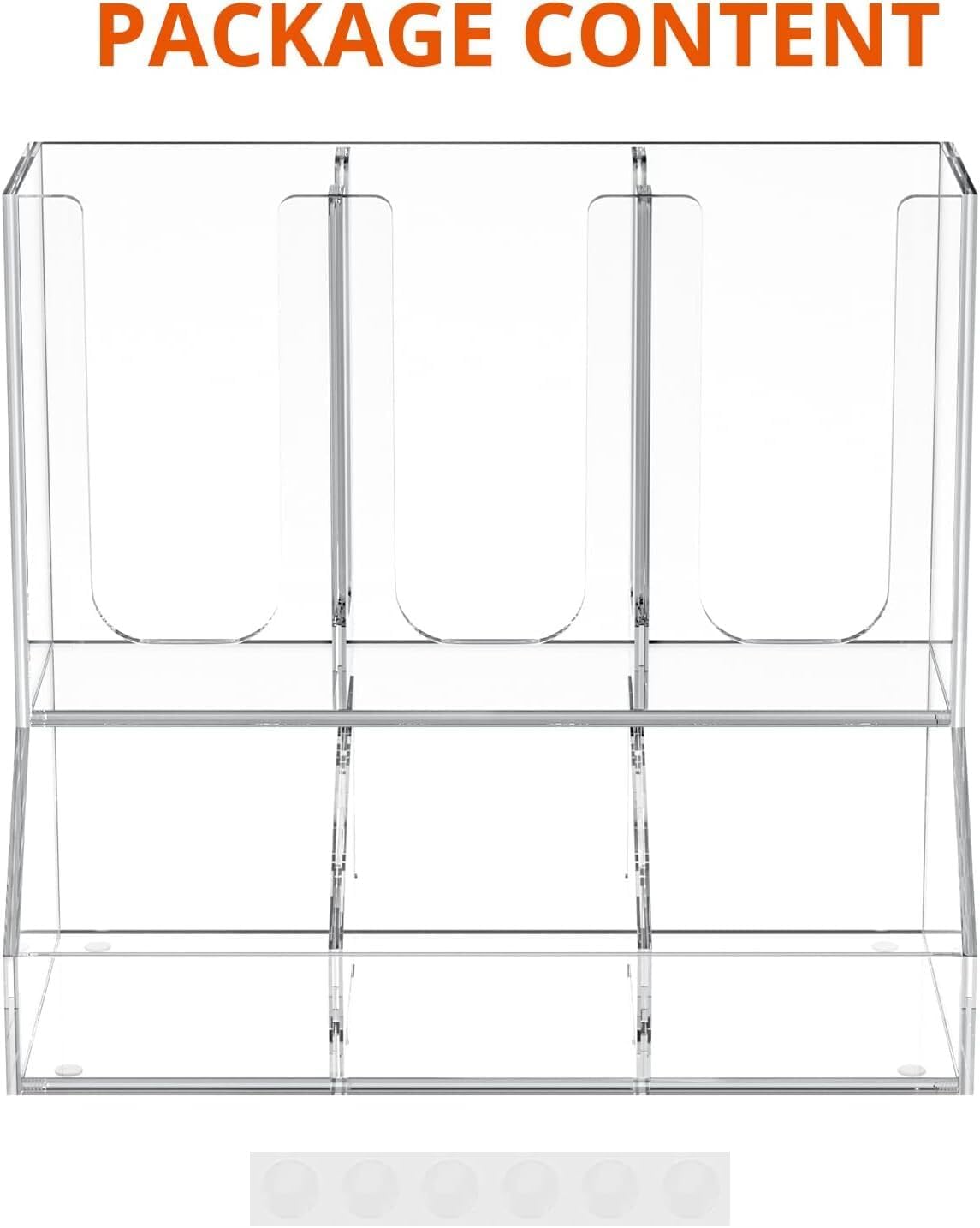 ya 26 10.21 baidi Cup and lid organizer, 6 compartments with 2 removable dividers