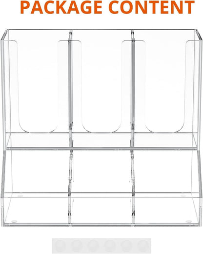 ya 26 10.21 baidi Cup and lid organizer, 6 compartments with 2 removable dividers