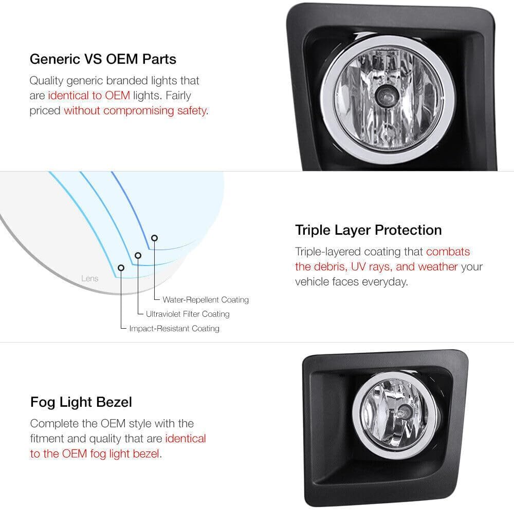 ya 7 8.24 baidi 1 pair front bumper fog lights driving fog lights kit for GMC Sierra 1500 2014-2016