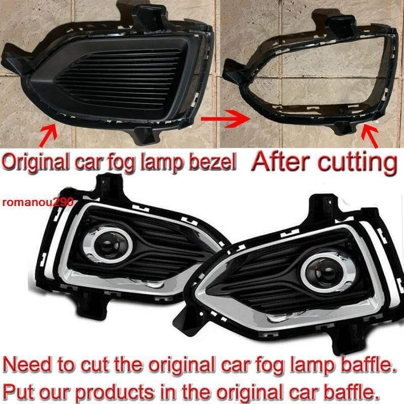 ya 9 10.24 for Hyundai Accent 2018-2020 Halogen Front Fog Lamp w/Bulb Switch Cable Bezel