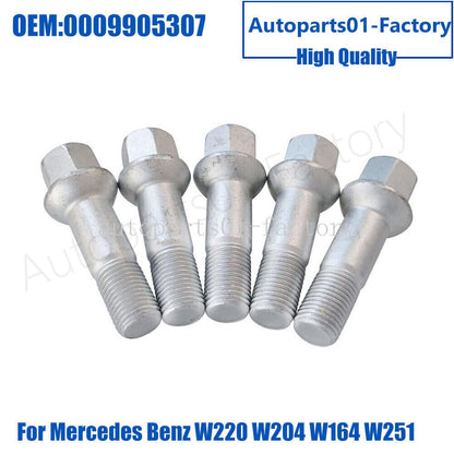 ya 5 8.10 5PCS Wheel Lug Bolts Nuts Kit for Mercedes-Benz W220 W204 W164 W251 0009905307
