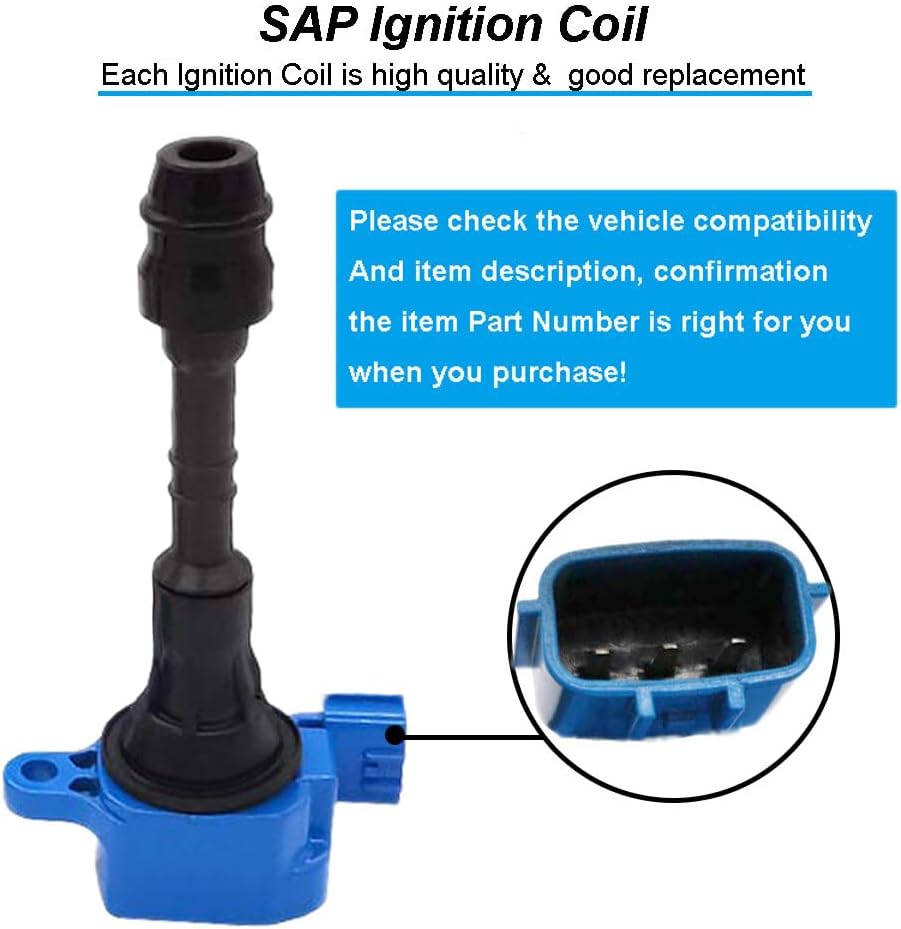 ya 4 8.24 baidi 6PCS Ignition Coil for Nissan Maxima Pathfinder Frontier QX4 22448-8J111 UF349