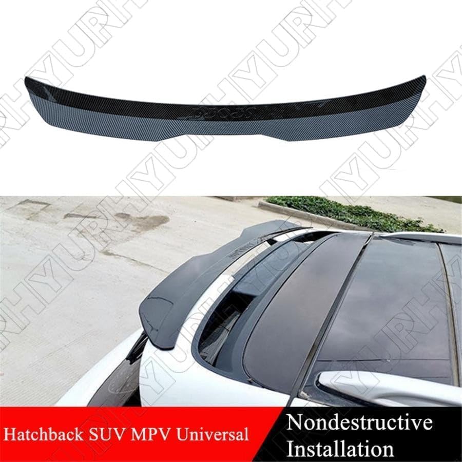 ya 28 10.13 zhengce Rear Roof Lip Spoiler Wing Glossy Carbon Fiber Color for SUV MPV ABS (Hard