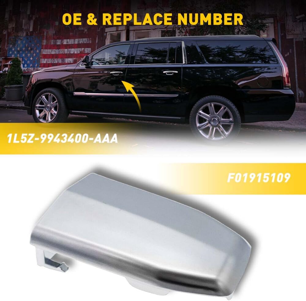 ya 2 8.15 for 2015-2019 for Cadillac for Escalade EOA Chrome Front Door Handle Lock Cylinder Cover