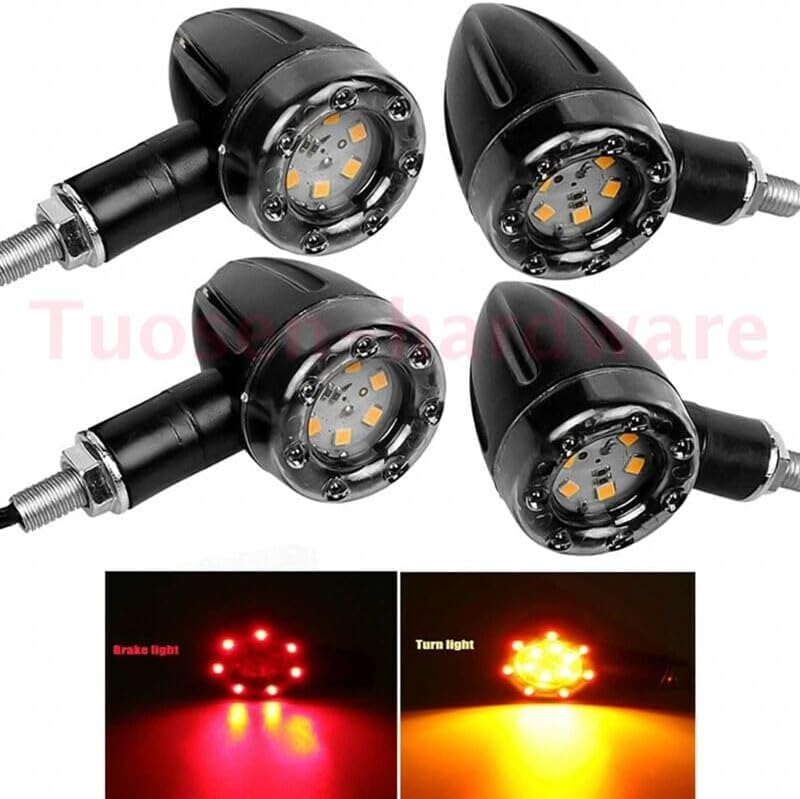 ya 4 8.24 baidi 4Pcs Motorcycle LED Brake Light Turn Signal Tail Light Indicator Warning Light