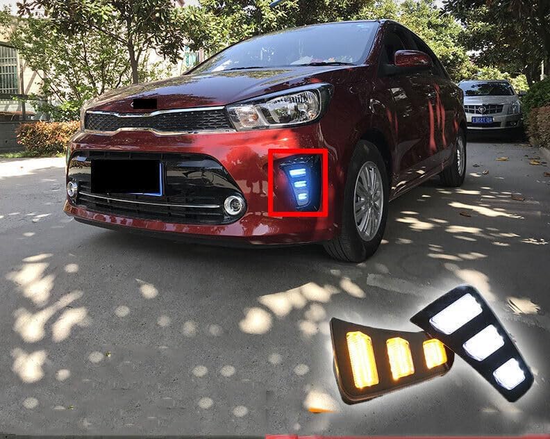 ya 7 8.24 baidi For 2017-2020 for Kia Pegas Car Front Bumper Fog Lamp Modified LED Tricolor Assembly