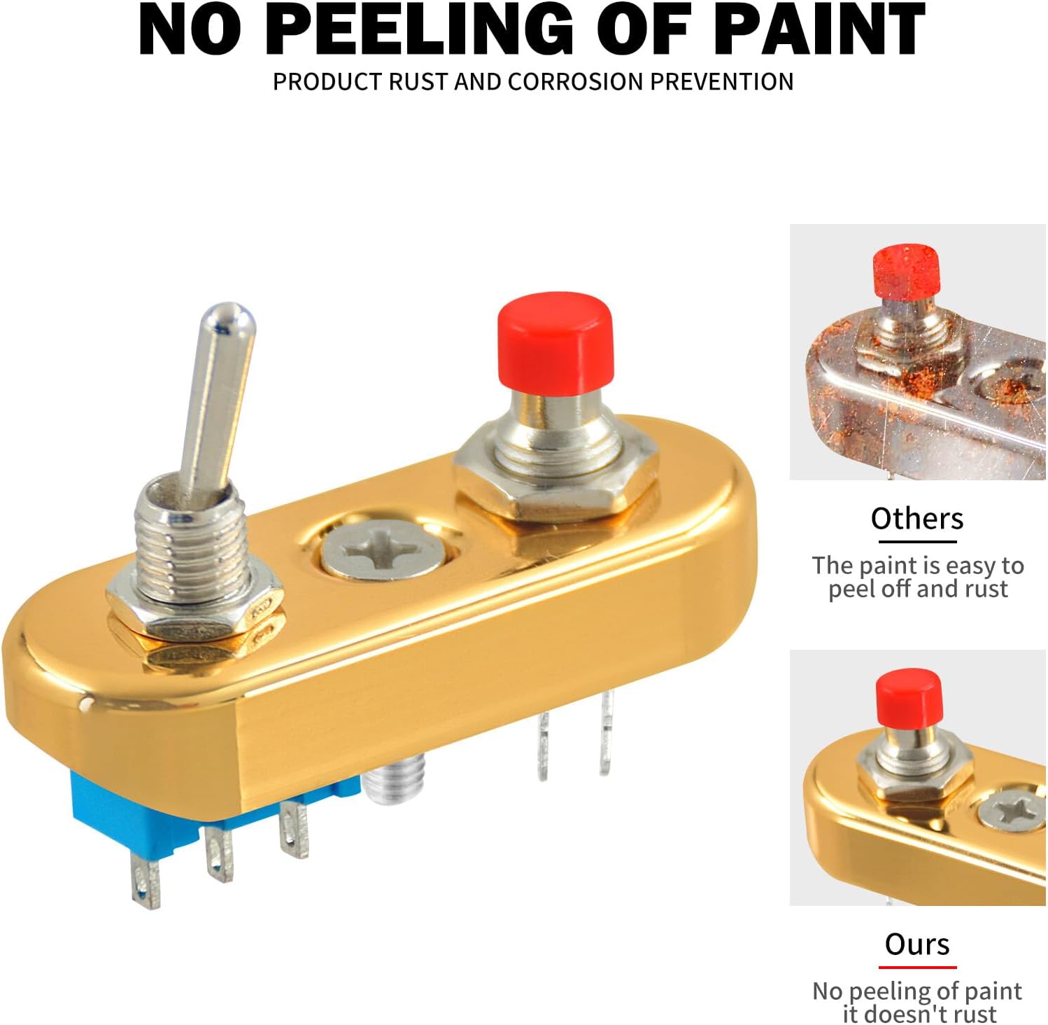 ya 4 8.24 baidi Gold Control Button Toggle Push Switch ON/OFF/ON For Universal 1 7/8 Handlebar