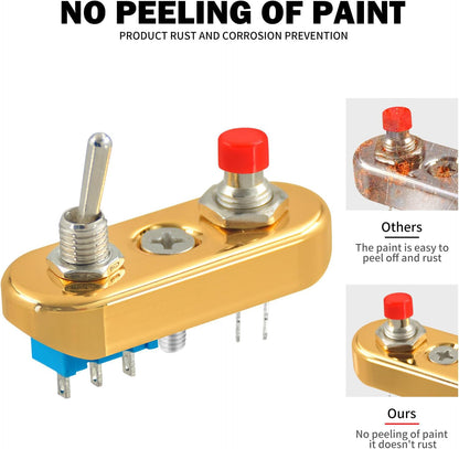 ya 4 8.24 baidi Gold Control Button Toggle Push Switch ON/OFF/ON For Universal 1 7/8 Handlebar