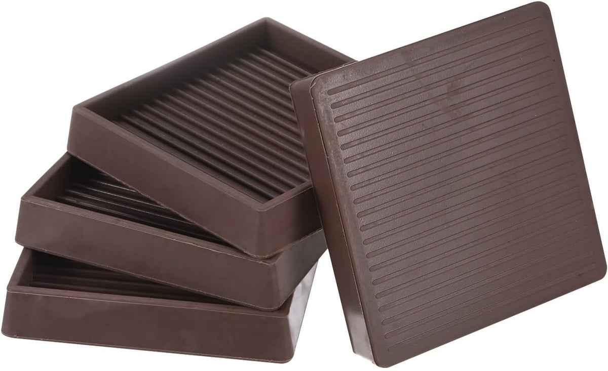 ya 26 10.21 baidi 4-Pack Furniture Coasters C 3 Square Anti Slide Pads[Brown]