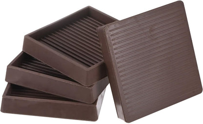 ya 26 10.21 baidi 4-Pack Furniture Coasters C 3 Square Anti Slide Pads[Brown]