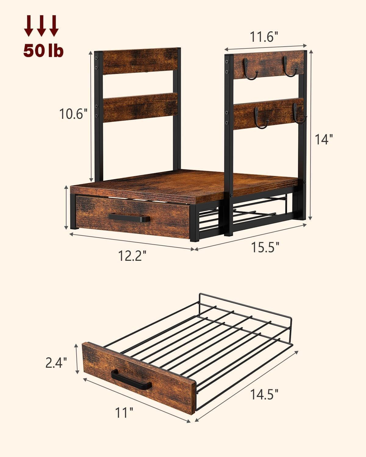 ya 26 10.21 baidi Coffee Pod Drawer, 35 Pod Organizer with Holder
