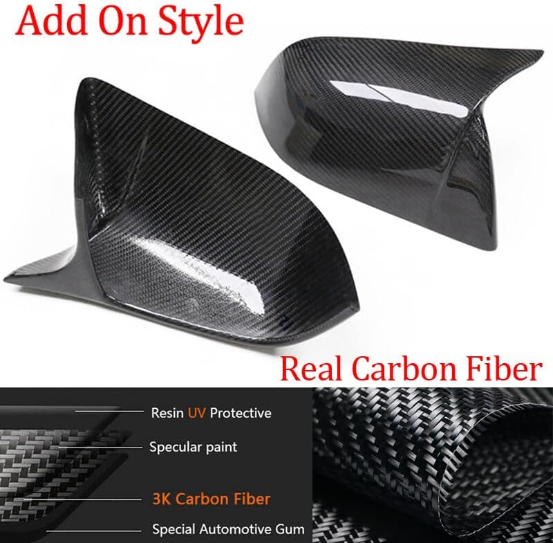 ya 11 9.14 baidiFor for Tesla for Model Y 2019-2023 Horn Real Carbon Fiber Car Rearview Mirror Cover Cap