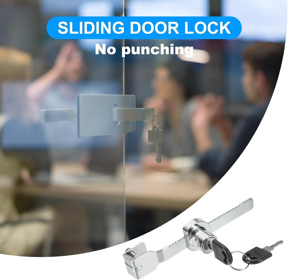 ya 26 10.21 baidi Glass Cabinet Lock, Keyed Different Single Swing Showcase Locks, Silver Tone