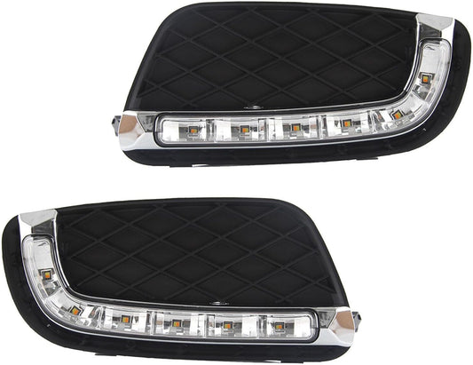 ya 4 8.8 2 Pack LED DRL Daytime Running Lights for Mercedes for Smart ForTwo W451 2008-2011 Fog Lights 