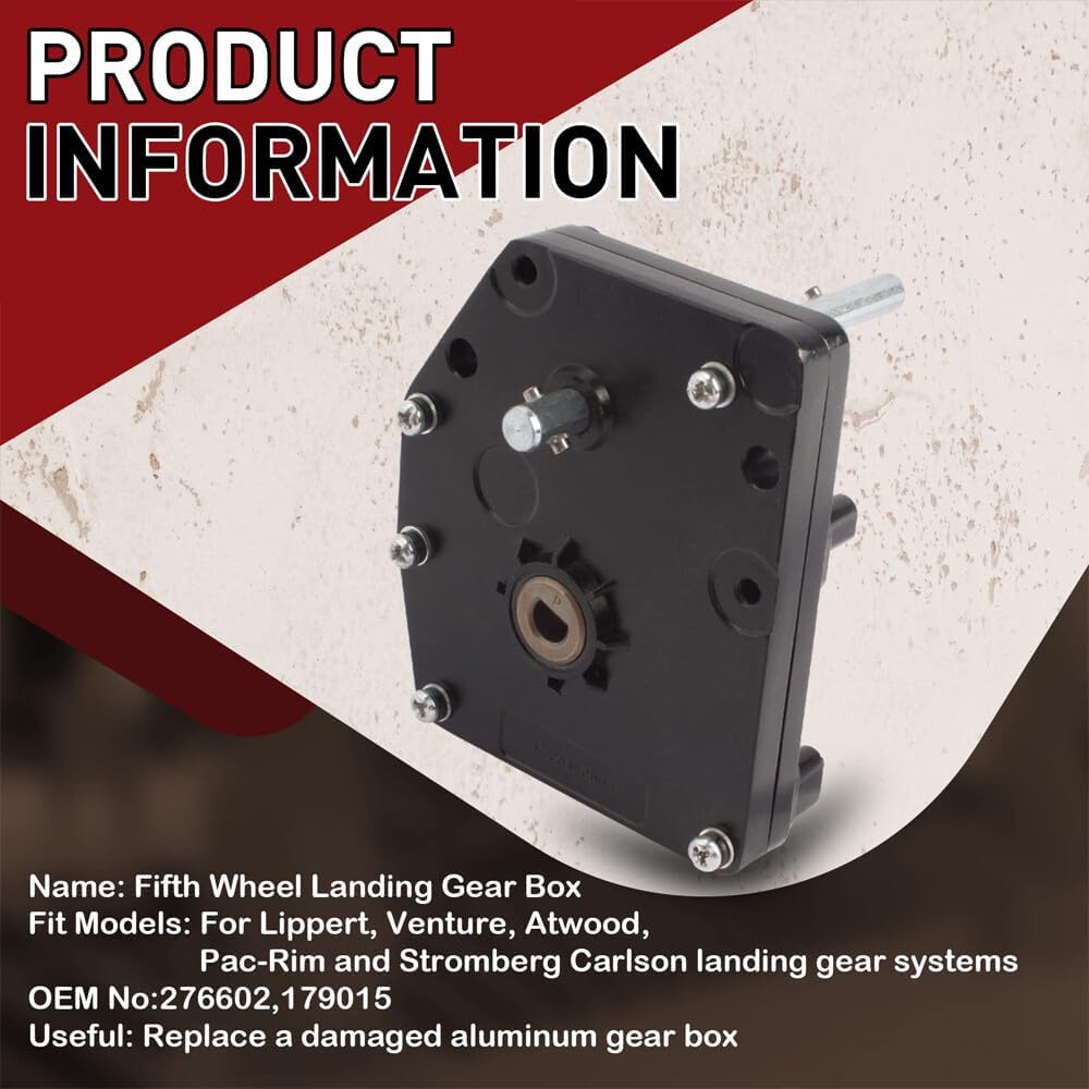 ya 10 9.16 baidi LG-179015 276602 Aluminum Power Landing Gear Box Replacement for 5th Wheel RVs
