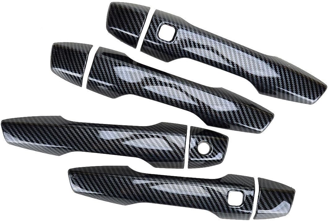 ya 2 8.15 Kit Carbon Fiber Grain Door Handle Cover Trim Fits for Mitsubishi Outlander 2022