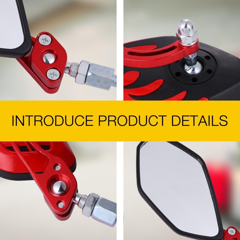 ya 2 8.15 Rearview Mirror Handlebar Mirrors Adjustable Motorbike 360¡ãRotated