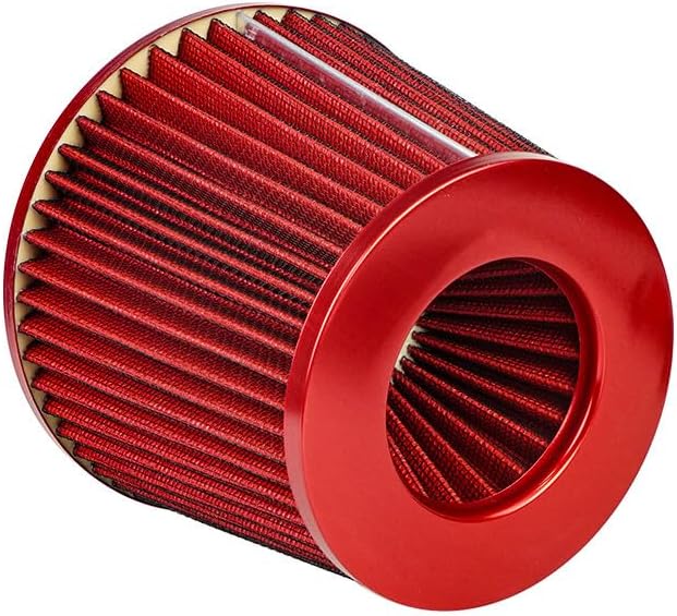 ya 23 10.7 baidi 1-Pack 3-Inch 76mm Imported Cold Air Intake Cone Replacement Quality Dry Air Filter Red -
