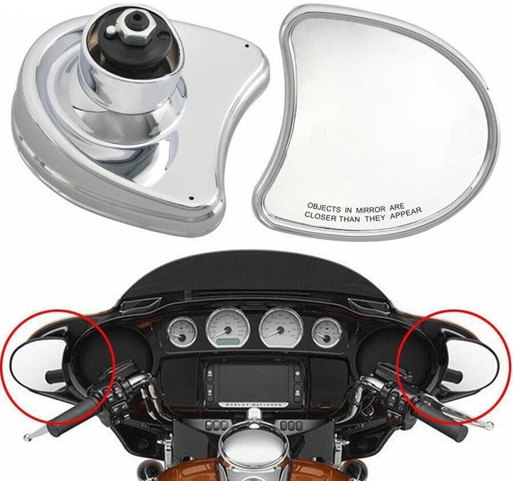 ya 13 9.15 baidi 2X Batwing Inner Fairing Mount Side Rear Mirrors Chrome for Harley Touring 96-13