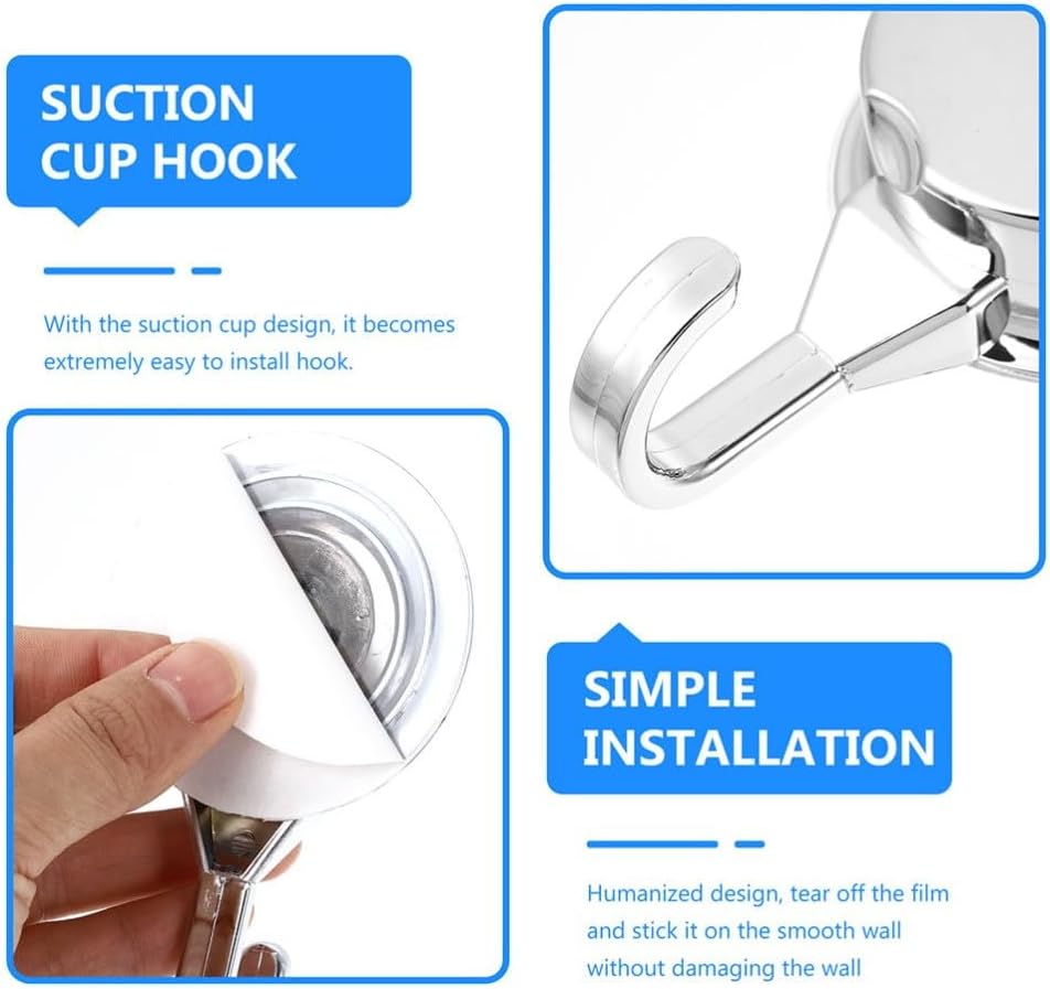 ya 26 10.21 baidi 2 Pack Suction Cup Hook Hangers Perforation- Removable Hooks Shower-2