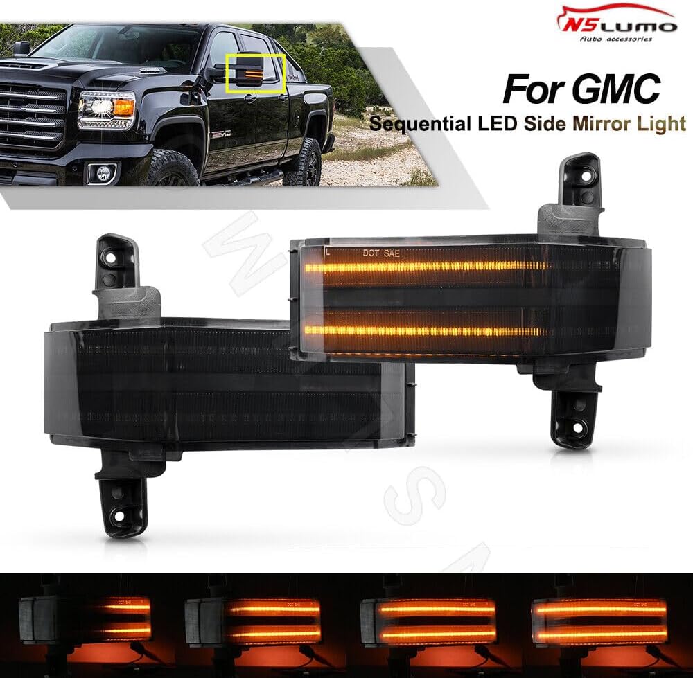 ya 7 8.24 baidi Suitable for GMC for Sierra 1500/2500HD/3500HD Sequential LED Side Mirror Turn Signal Lights 