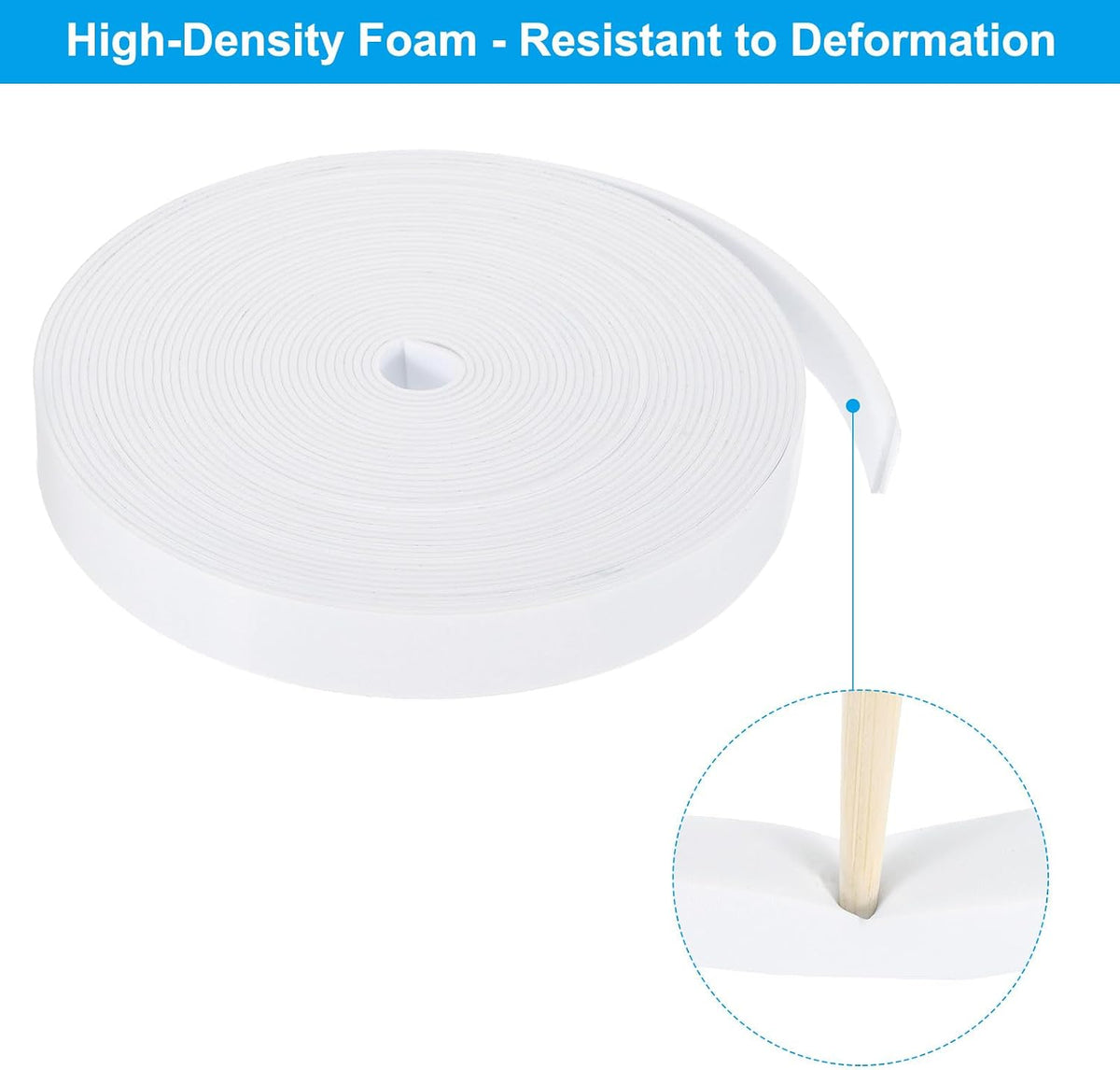 ya 26 10.21 baidi Weather Stripping Door Seal 4/5 Inch x 1/16 Inch x 32 Ft Self Adhesive White