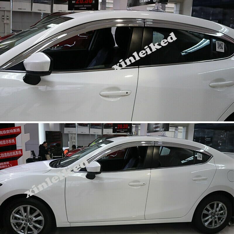 ya 6 8.24 baidi for Mazda 3 Axela Sedan 2014-2018 Plating Side Window Visor Rain Deflector Guard