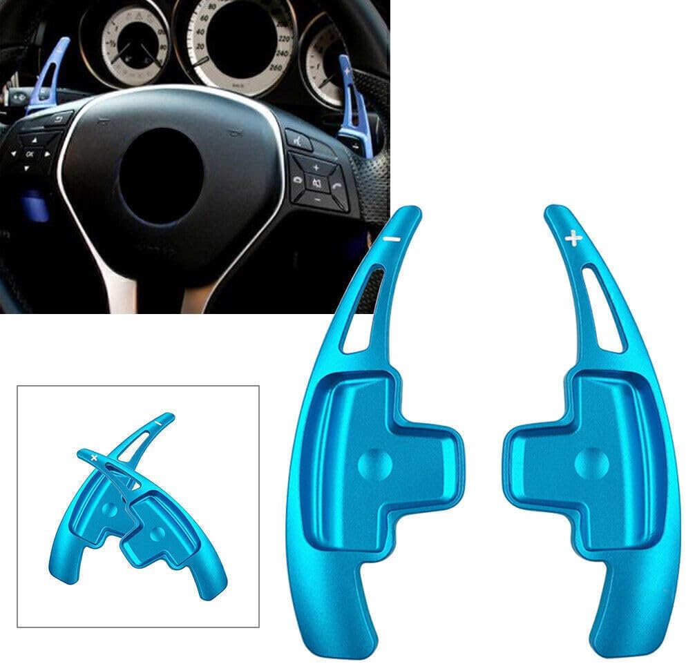 ya 10 9.16 zhengce Steering Wheel Paddle Shift Extension Blue for M-Benz A B E R M GLK SLK Cla