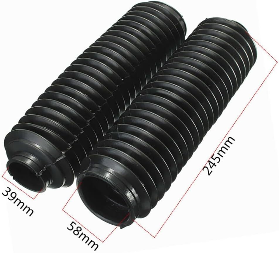 ya 6 8.14 1Pair Black Motorcycle Front Fork Rubber Gaiters Boots For CQR 245x58x39mm